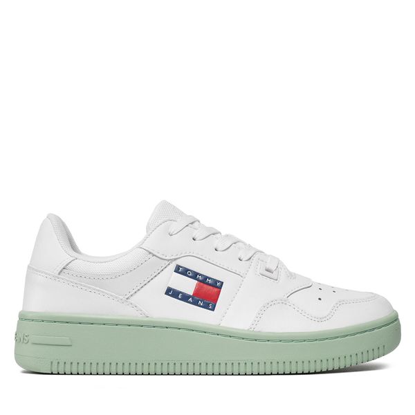 Tommy Jeans Tenisice Tommy Jeans Tjw Retro Basket Ess EN0EN02505 White / Jadestone Green 0K8