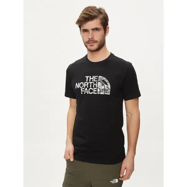 The North Face The North Face T-shirt Woodcut Dome NF0A87NX Crna Regular Fit
