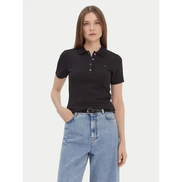 Tommy Hilfiger Tommy Hilfiger Polo 1985 WW0WW42047 Crna Slim Fit