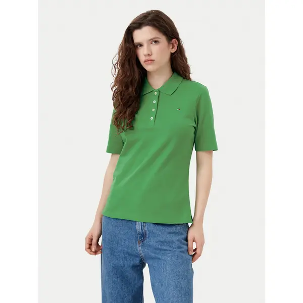 Tommy Hilfiger Tommy Hilfiger Polo 1985 WW0WW43224 Zelena Regular Fit