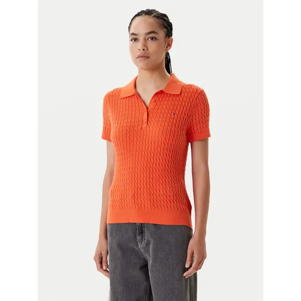Tommy Hilfiger Tommy Hilfiger Polo Fine WW0WW41474 Narančasta Regular Fit