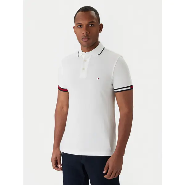 Tommy Hilfiger Tommy Hilfiger Polo Flag Cuff MW0MW38458 Bijela Slim Fit