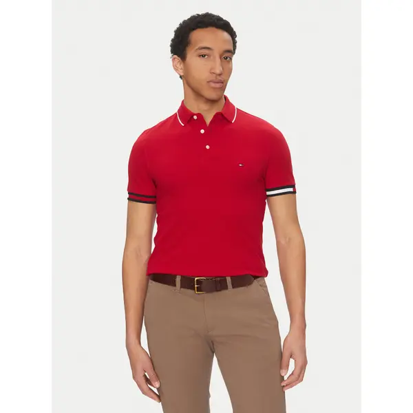 Tommy Hilfiger Tommy Hilfiger Polo Flag Cuff MW0MW38458 Crvena Slim Fit