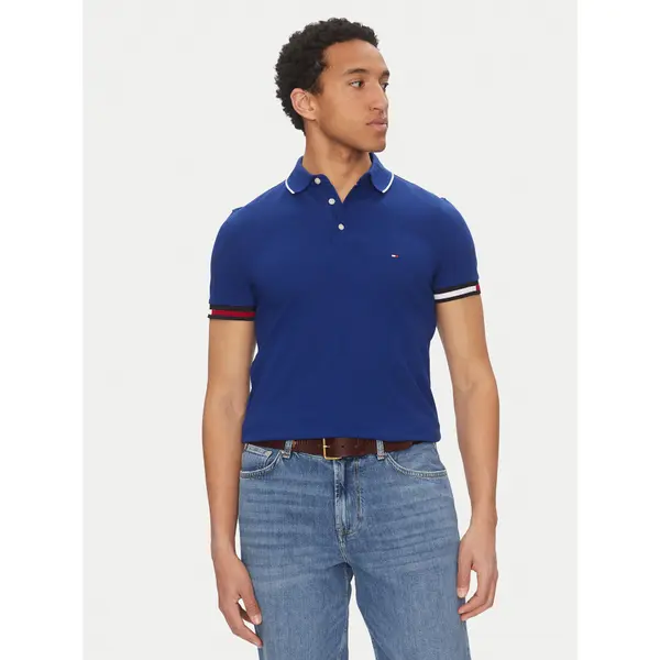 Tommy Hilfiger Tommy Hilfiger Polo Flag Cuff MW0MW38458 Plava Slim Fit