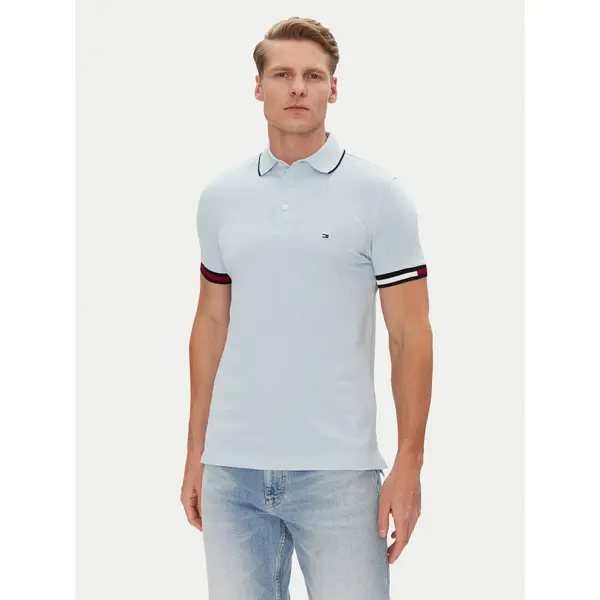 Tommy Hilfiger Tommy Hilfiger Polo Flag Cuff MW0MW38458 Svijetloplava Slim Fit