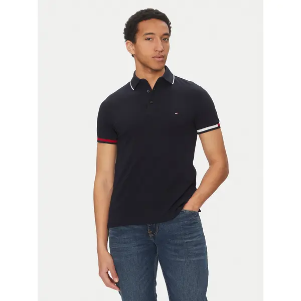 Tommy Hilfiger Tommy Hilfiger Polo Flag Cuff MW0MW38458 Tamnoplava Slim Fit