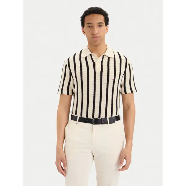 Tommy Hilfiger Tommy Hilfiger Polo MW0MW42770 Krem Regular Fit