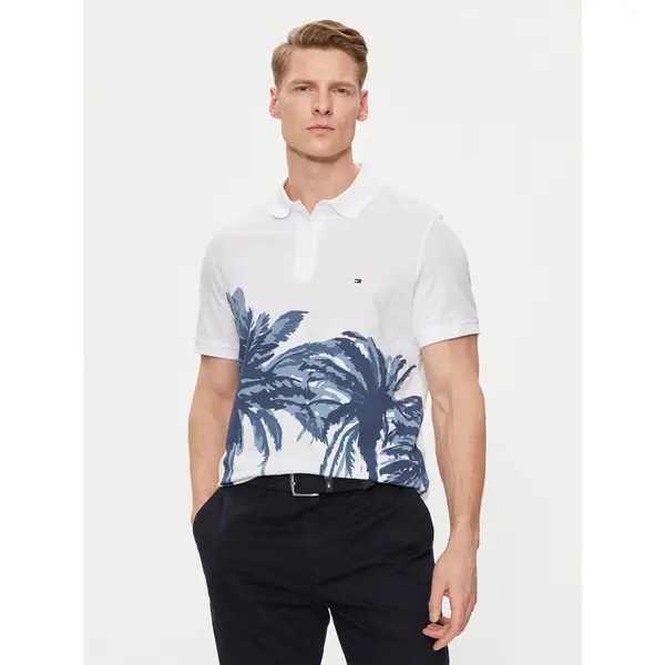 Tommy Hilfiger Tommy Hilfiger Polo Palm Print MW0MW34758 Bijela Regular Fit