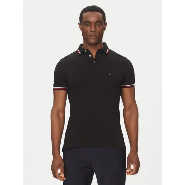 Tommy Hilfiger Tommy Hilfiger Polo Tipped MW0MW37346 Crna Slim Fit