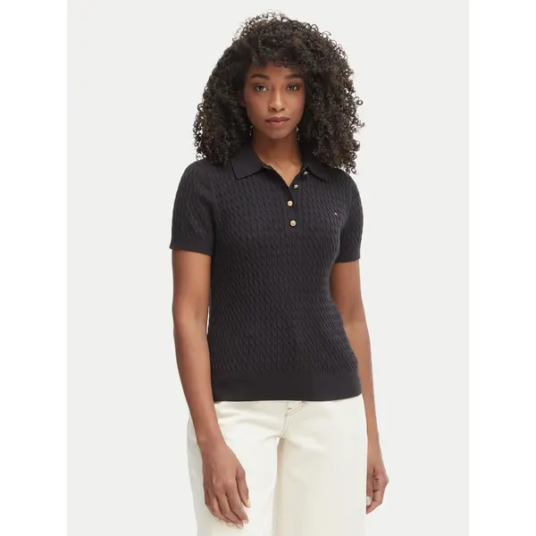 Tommy Hilfiger Tommy Hilfiger Polo WW0WW41474 Crna Regular Fit