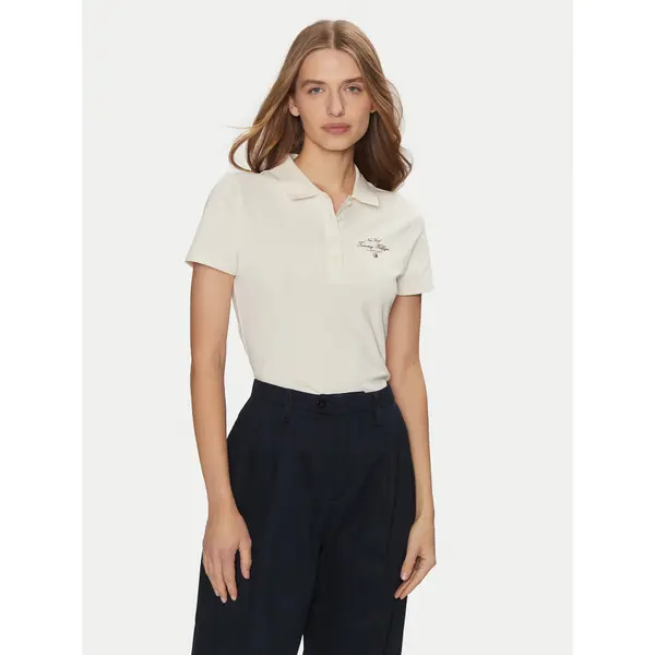Tommy Hilfiger Tommy Hilfiger Polo WW0WW43930 Bež Slim Fit