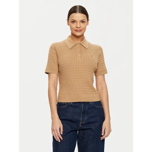 Tommy Hilfiger Tommy Hilfiger Polo WW0WW43957 Bež Regular Fit
