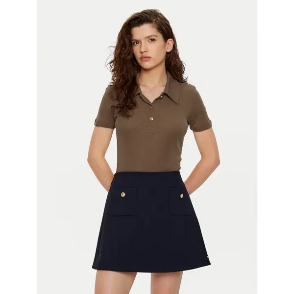 Tommy Hilfiger Tommy Hilfiger Polo WW0WW44446 Smeđa Slim Fit