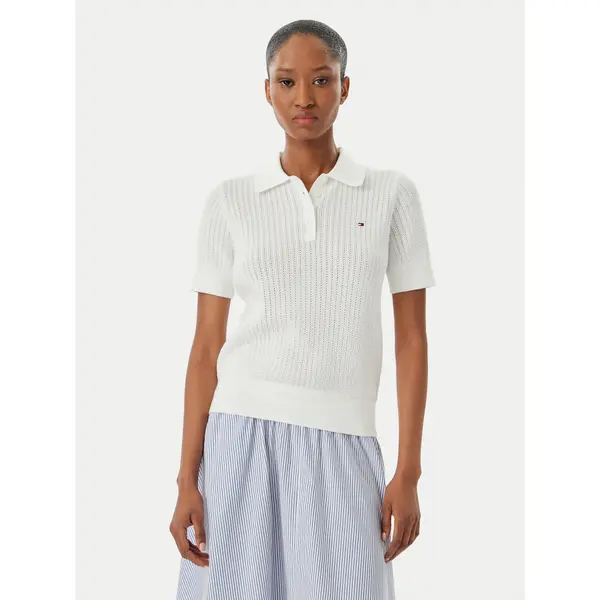Tommy Hilfiger Tommy Hilfiger Polo WW0WW49362 Bijela Slim Fit