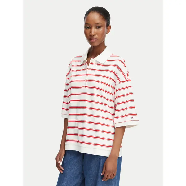 Tommy Hilfiger Tommy Hilfiger Polo WW0WW50026 Šarena Oversize