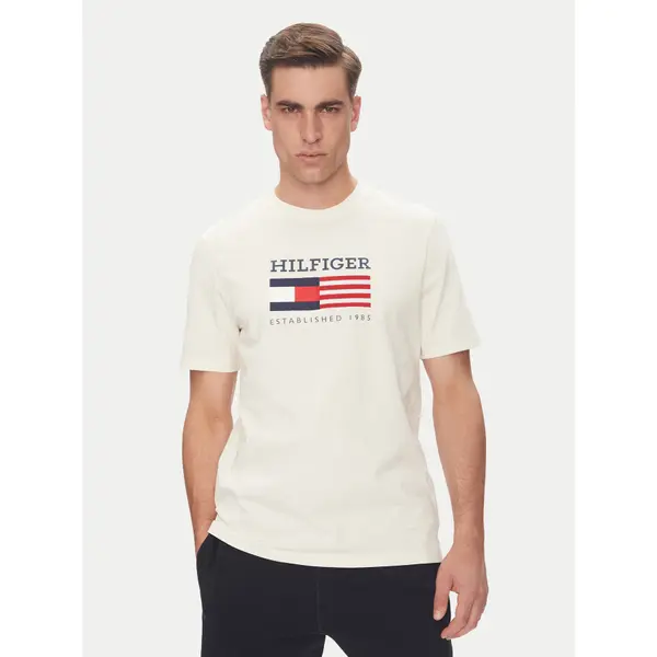Tommy Hilfiger Tommy Hilfiger T-shirt American Monotype MW0MW39843 Écru Regular Fit
