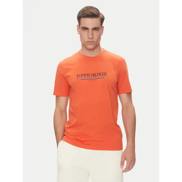 Tommy Hilfiger Tommy Hilfiger T-shirt Brand Love MW0MW40324 Narančasta Regular Fit