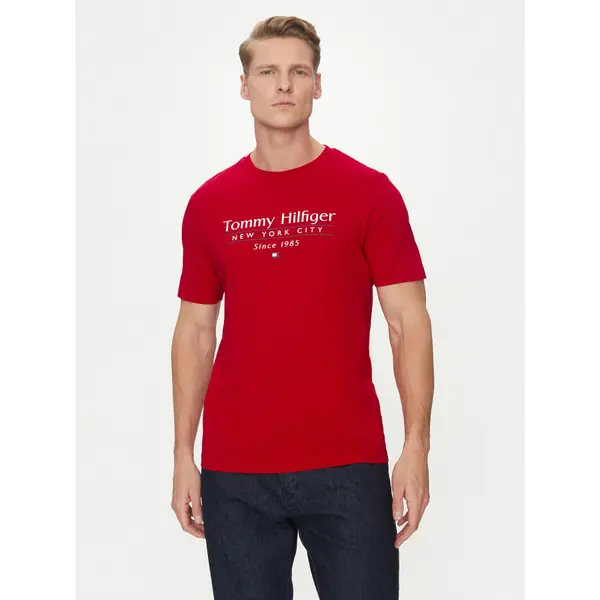 Tommy Hilfiger Tommy Hilfiger T-shirt Center Stack MW0MW38621 Crvena Regular Fit