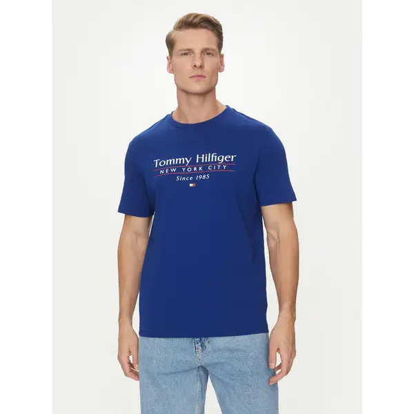 Tommy Hilfiger Tommy Hilfiger T-shirt Center Stack MW0MW38621 Plava Regular Fit