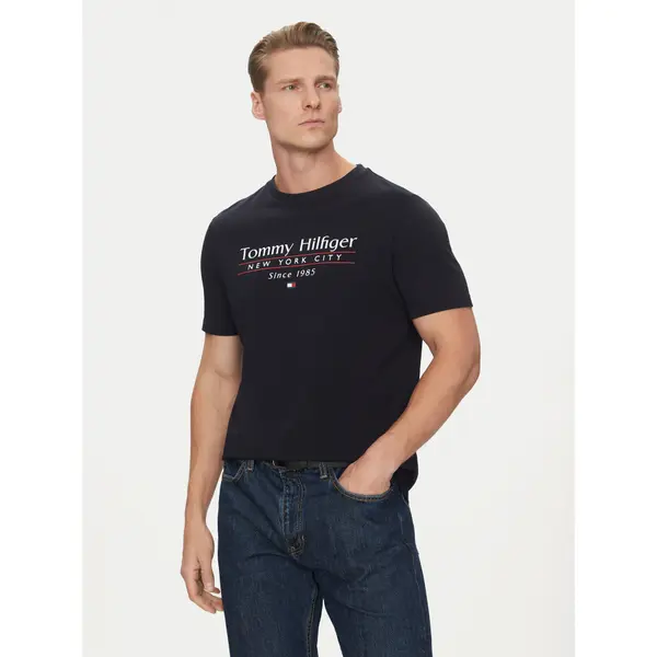 Tommy Hilfiger Tommy Hilfiger T-shirt Center Stack MW0MW38621 Tamnoplava Regular Fit