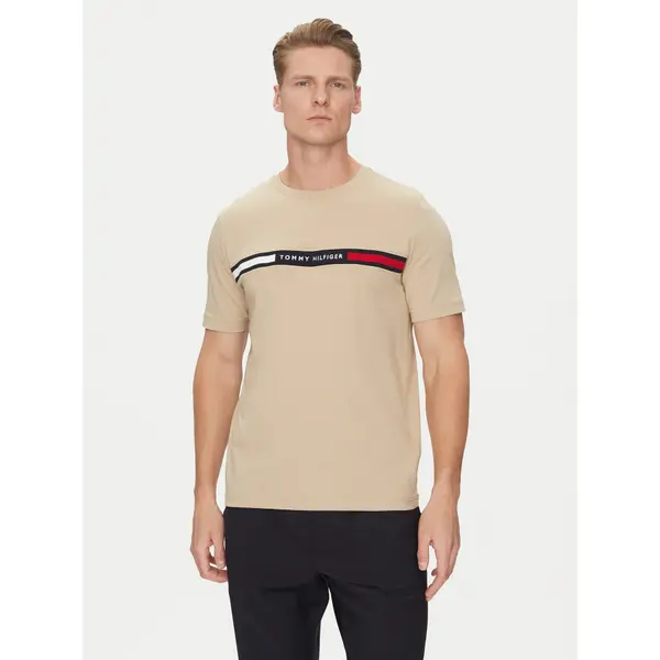 Tommy Hilfiger Tommy Hilfiger T-shirt Chest Insert MW0MW36498 Bež Regular Fit