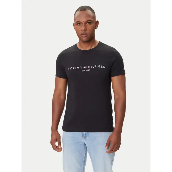 Tommy Hilfiger Tommy Hilfiger T-shirt Core Logo Tee MW0MW11465 Crna Slim Fit