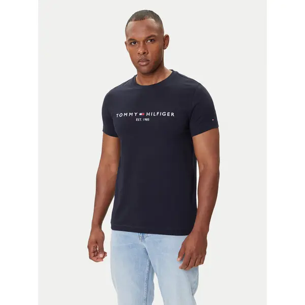 Tommy Hilfiger Tommy Hilfiger T-shirt Core Logo Tee MW0MW11465 Tamnoplava Slim Fit