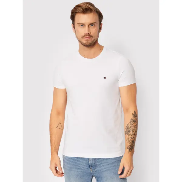 Tommy Hilfiger Tommy Hilfiger T-shirt Core Stretch MW0MW27539 Bijela Slim Fit