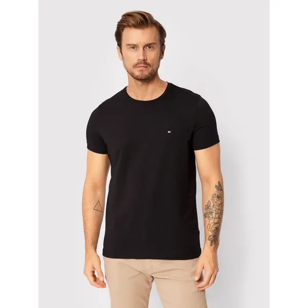 Tommy Hilfiger Tommy Hilfiger T-shirt Core Stretch MW0MW27539 Crna Slim Fit