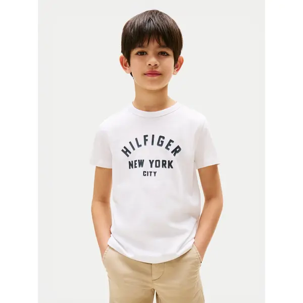 Tommy Hilfiger Tommy Hilfiger T-shirt Curved Graphic KB0KB09800 Bijela Regular Fit