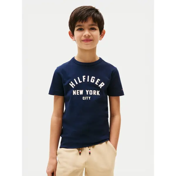 Tommy Hilfiger Tommy Hilfiger T-shirt Curved Graphic KB0KB09800 Tamnoplava Regular Fit