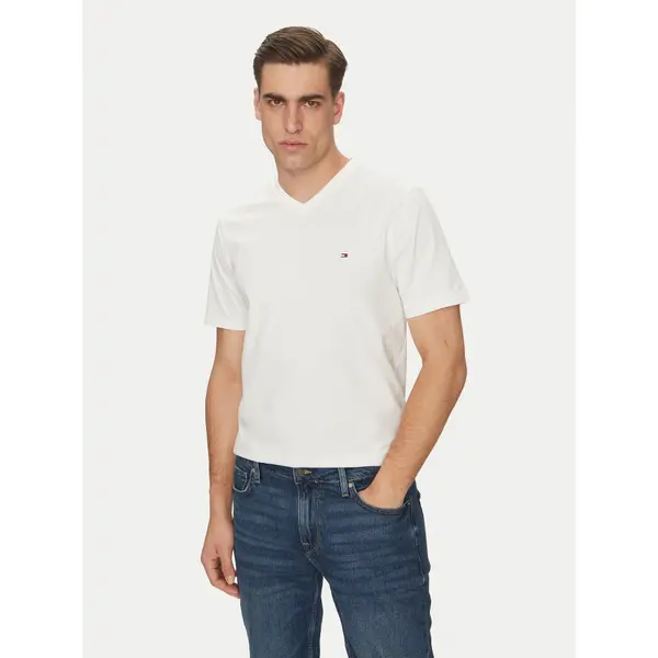 Tommy Hilfiger Tommy Hilfiger T-shirt Essential V-Neck Tee MW0MW39249 Bijela Regular Fit