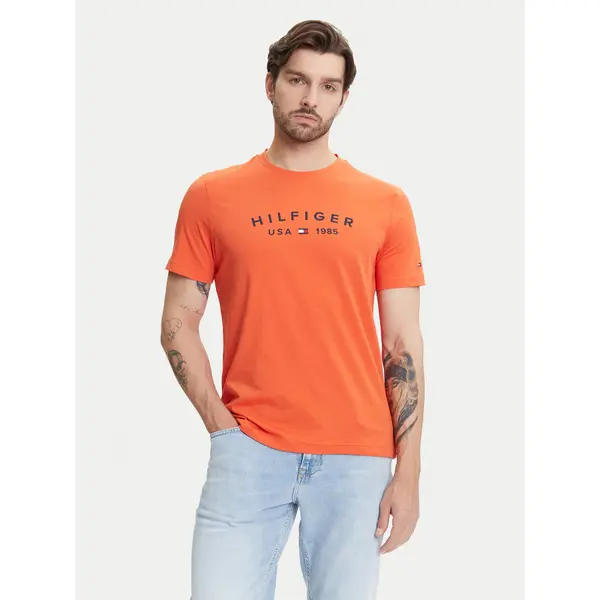 Tommy Hilfiger Tommy Hilfiger T-shirt Fathers Day MW0MW39356 Narančasta Regular Fit