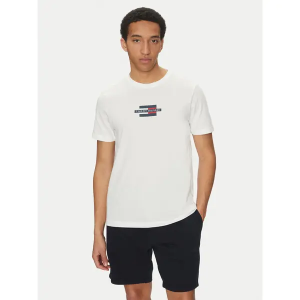 Tommy Hilfiger Tommy Hilfiger T-shirt Flag Box MW0MW38636 Bijela Regular Fit