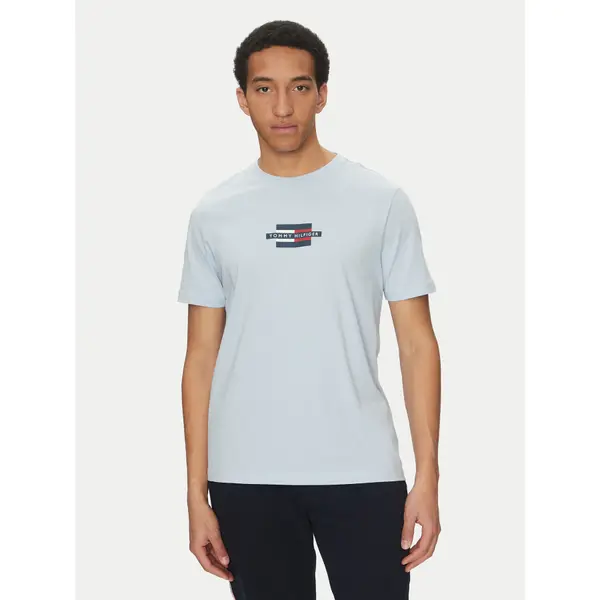 Tommy Hilfiger Tommy Hilfiger T-shirt Flag Box MW0MW38636 Svijetloplava Regular Fit