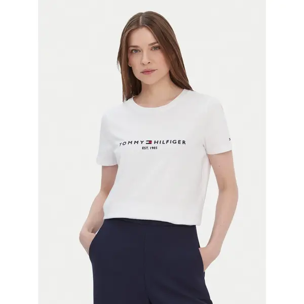 Tommy Hilfiger Tommy Hilfiger T-shirt Heritage C-Nk WW0WW31999 Bijela Regular Fit