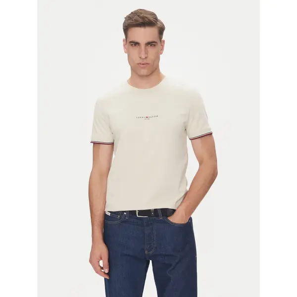 Tommy Hilfiger Tommy Hilfiger T-shirt Logo MW0MW32584 Bež Regular Fit