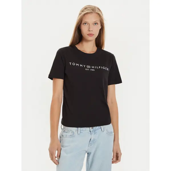 Tommy Hilfiger Tommy Hilfiger T-shirt Logo WW0WW40276 Crna Regular Fit