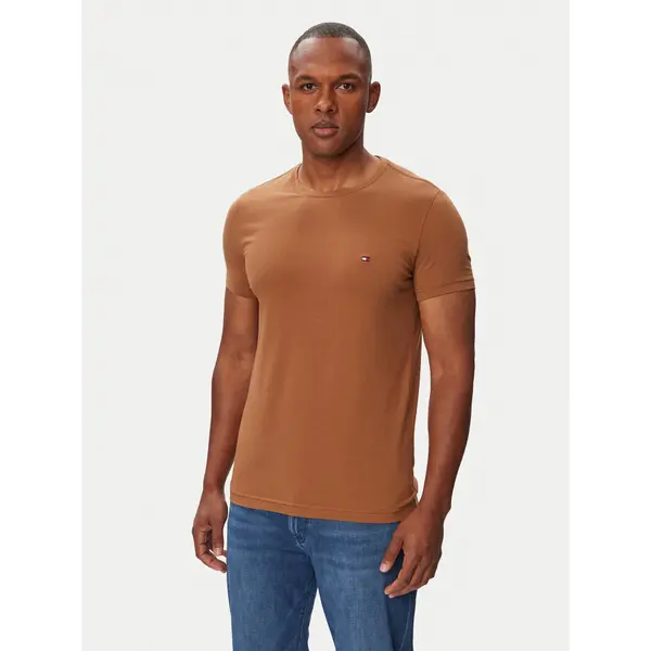 Tommy Hilfiger Tommy Hilfiger T-shirt MW0MW10800 Smeđa Slim Fit