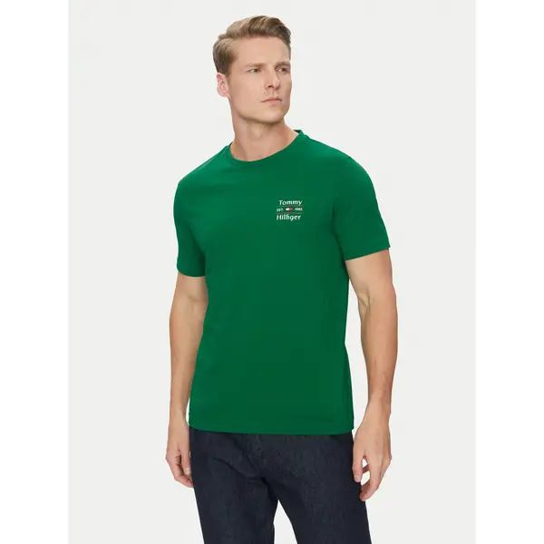 Tommy Hilfiger Tommy Hilfiger T-shirt Stack MW0MW38622 Zelena Regular Fit