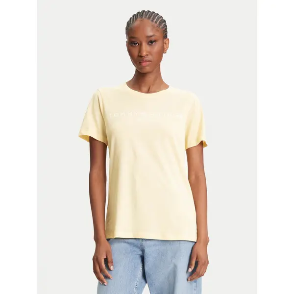 Tommy Hilfiger Tommy Hilfiger T-shirt WW0WW40276 Žuta Regular Fit