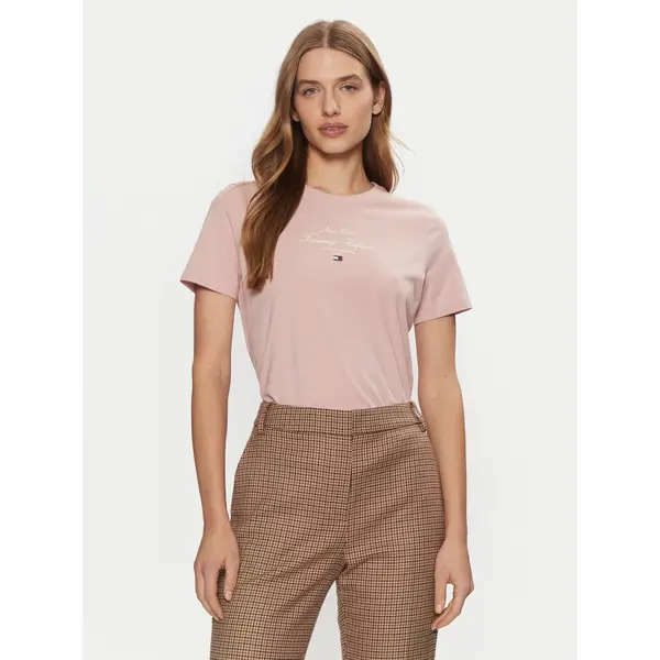 Tommy Hilfiger Tommy Hilfiger T-shirt WW0WW43895 Ružičasta Regular Fit