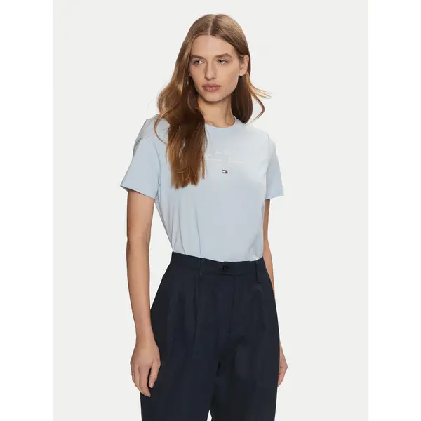Tommy Hilfiger Tommy Hilfiger T-shirt WW0WW43895 Svijetloplava Regular Fit