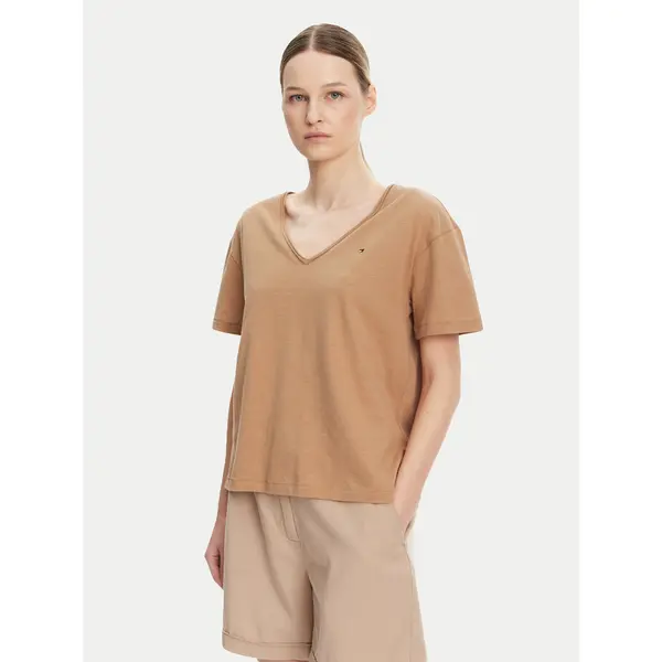 Tommy Hilfiger Tommy Hilfiger T-shirt WW0WW43901 Bež Relaxed Fit