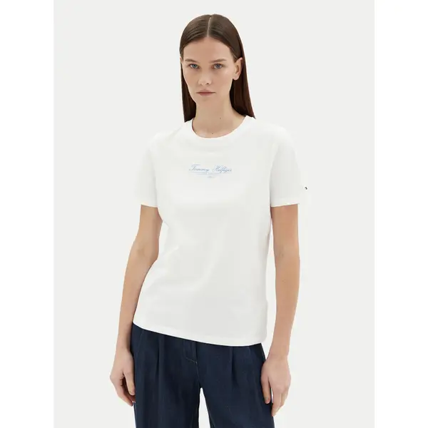 Tommy Hilfiger Tommy Hilfiger T-shirt WW0WW45428 Bijela Regular Fit