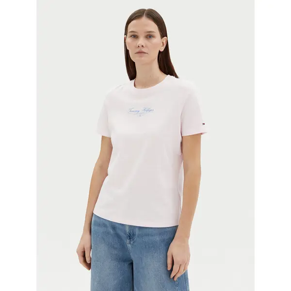 Tommy Hilfiger Tommy Hilfiger T-shirt WW0WW45428 Ružičasta Regular Fit