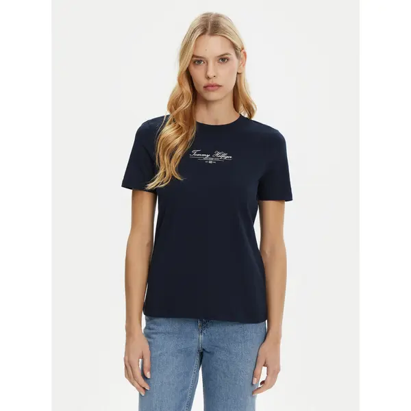 Tommy Hilfiger Tommy Hilfiger T-shirt WW0WW45428 Tamnoplava Regular Fit