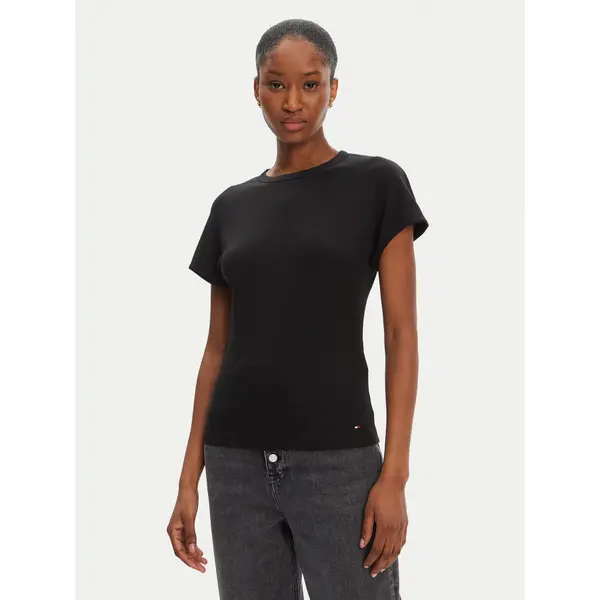 Tommy Hilfiger Tommy Hilfiger T-shirt WW0WW45731 Crna Slim Fit