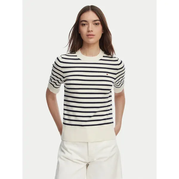 Tommy Hilfiger Tommy Hilfiger T-shirt WW0WW49705 Bijela Slim Fit