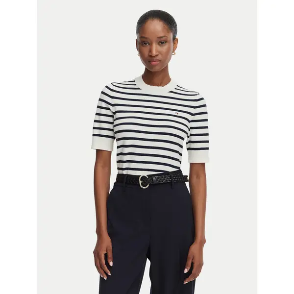 Tommy Hilfiger Tommy Hilfiger T-shirt WW0WW49705 Krem Regular Fit